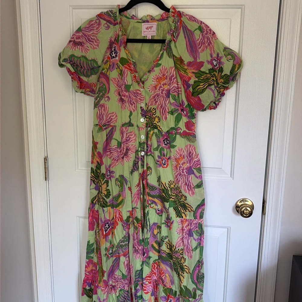 Banjanan green floral dress
